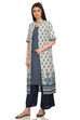 Indigo Front Open Cotton Printed Kurta image number 2
