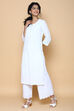 White cotton linen Kurta image number 2