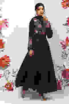 Rohit Bal Indigo Cotton Blend Anarkali Kurta Suit Set image number 6