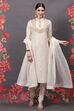Rohit Bal Cream Cotton Silk Straight Yarndyed Suit Set image number 5
