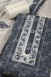 Blue Cotton Printed Embroidered Unstitched Suit Set image number 1