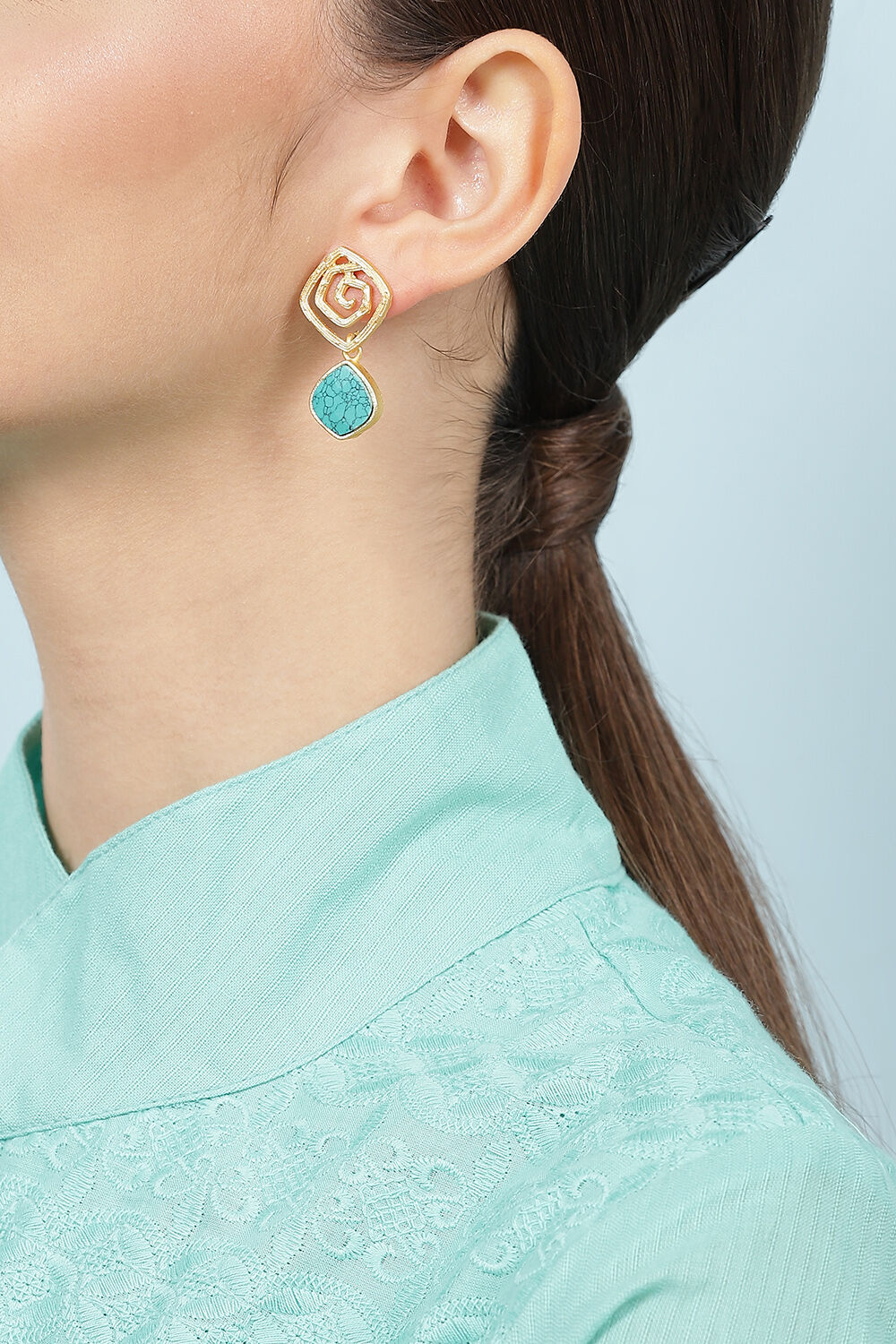 Turquoise Drop Earrings image number 1