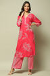 Pink LIVA Straight Printed 2 Piece Set image number 0