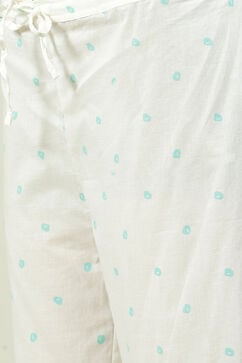 Aqua Printed Cotton Straight Kurta Palazzo Suit Set image number 3