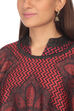 Red Poly Cotton Straight Printed Kurta image number 1