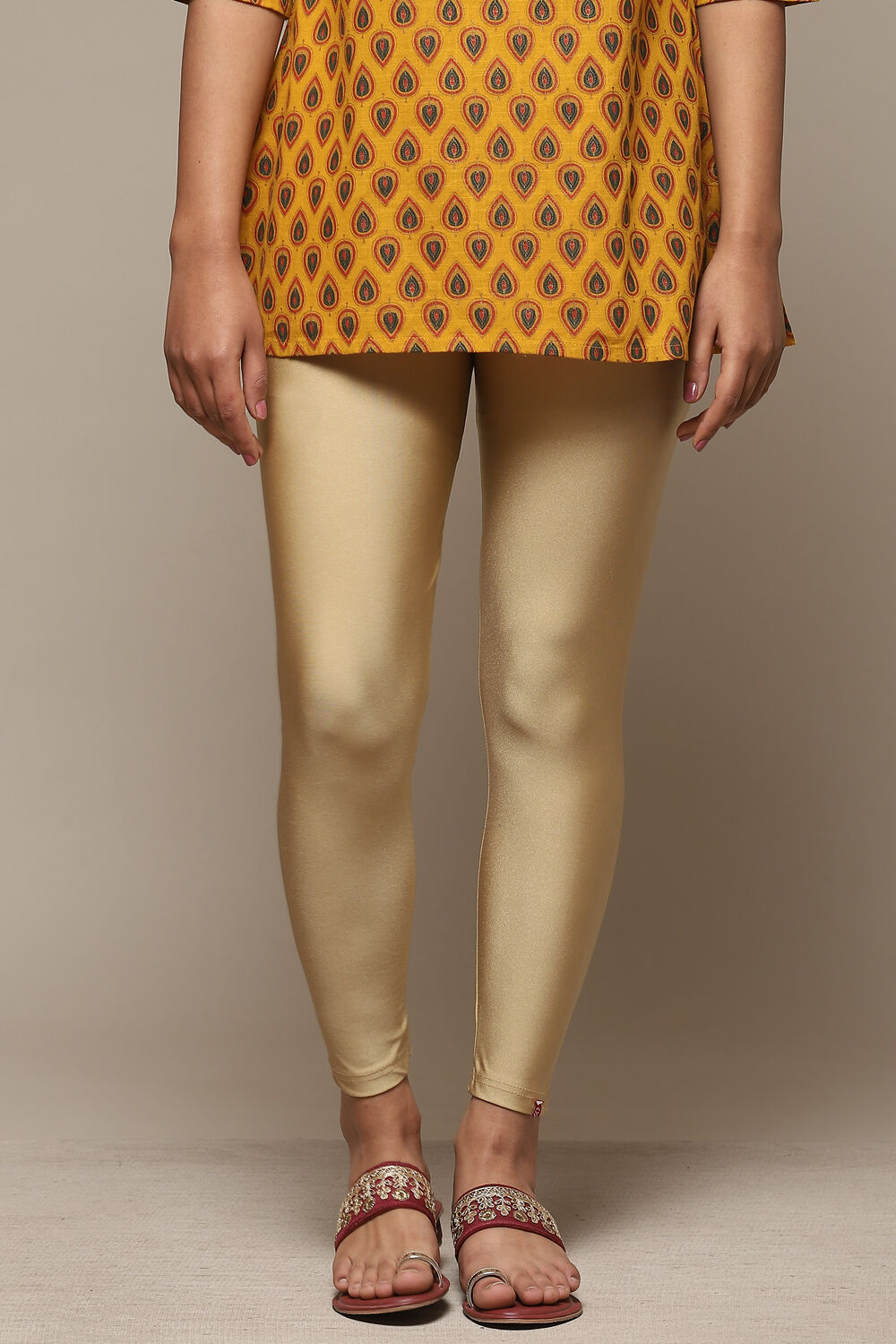Dull Gold Spandex Leggings