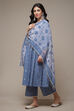 Sky Blue Cotton Straight Yarndyed 3 Piece Set image number 3