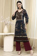 Teal Floral Printed Straight Kurta image number 5
