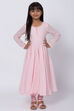 Pastel Pink Cotton Anarkali Kurta Churidar Suit Set image number 3