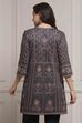 Brown Blended Printed Kurta image number 3