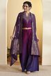 Purple Royal Silk Yoke Design Fusion Set