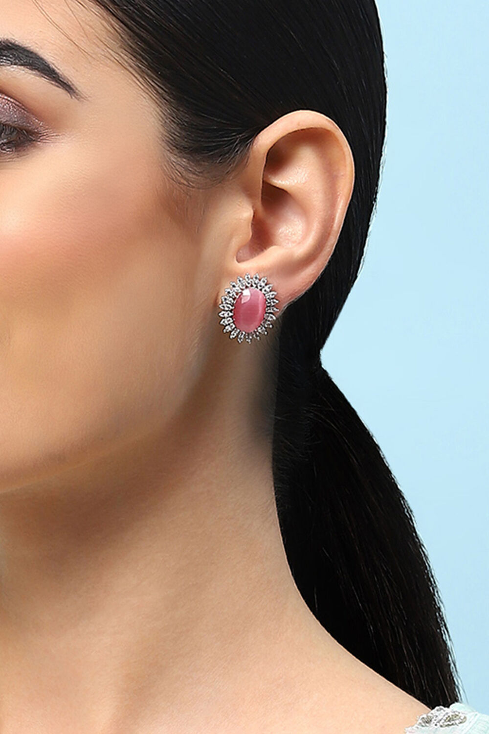 Light Pink Brass Earrings image number 1