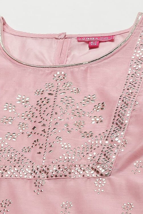 Pink Polyester Flared Printed Suit Set image number 1