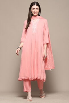 Blush Pink Rayon A-Line Suit Set image number 7