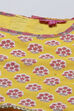 Yellow And Pink Cotton Girls Lehenga Set
