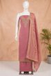 Purple Banarasi Booti Print Unstitched Suit Set image number 4