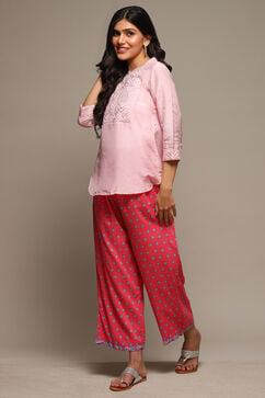 Coral Rayon Straight Palazzo image number 0