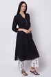 Black Straight Kurta Palazzo Suit Set image number 5