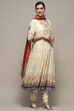 Cream Cambric Anarkali Kurta Churidar Suit Set image number 6