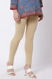 Beige Cotton Lycra Leggings image number 3