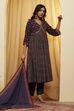 Blue Viscose Rayon Gathered Suit Set image number 0
