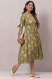 Powder Blue Rayon Printed Kurta Dress image number 5