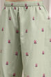 Sage Green Cotton Printed Straight Suit Set image number 2