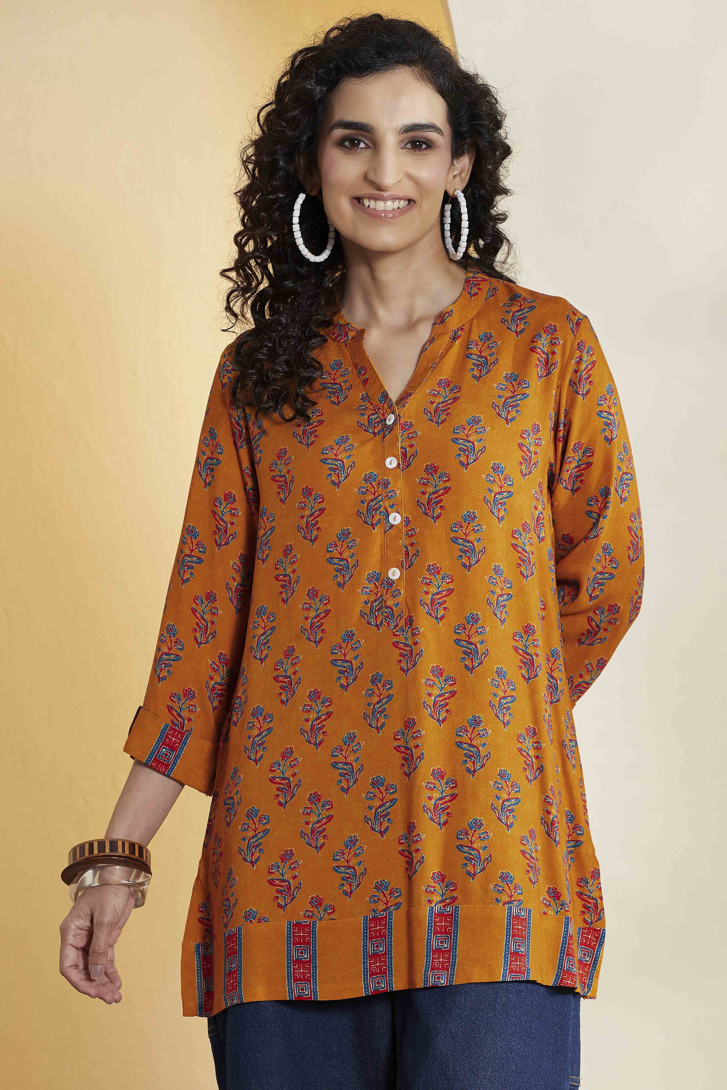Indigo Viscose Rayon Straight Kurta image number 6