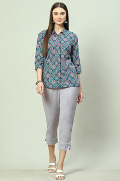 Good Grey Cotton Flax Pants image number 5