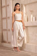 Natural White Embroidered Anarkali Fusion Set image number 7