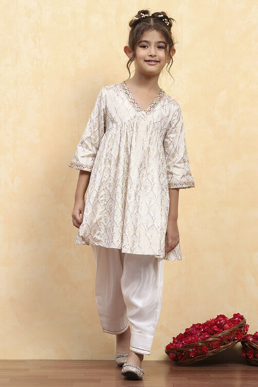 Green Viscose Rayon Printed Anarkali Kurta Pants Set image number 6
