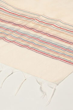 Beige Cotton Blend Straight Yarndyed Kurta Suit Set image number 3