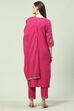 Coral Cotton Straight Kurta Regular Pants Suit Set image number 4