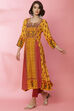 Mustard LIVA Straight Printed Kurta