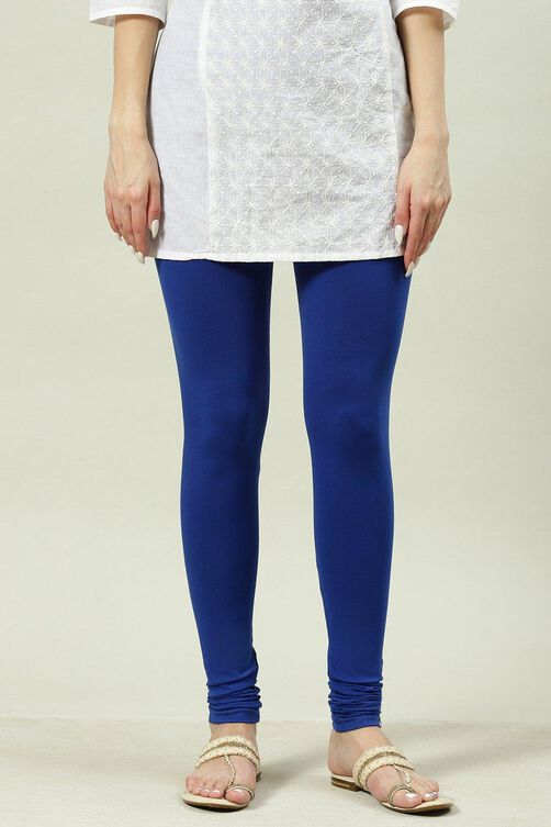 Camel Cotton Blend Solid Churidar image number 3