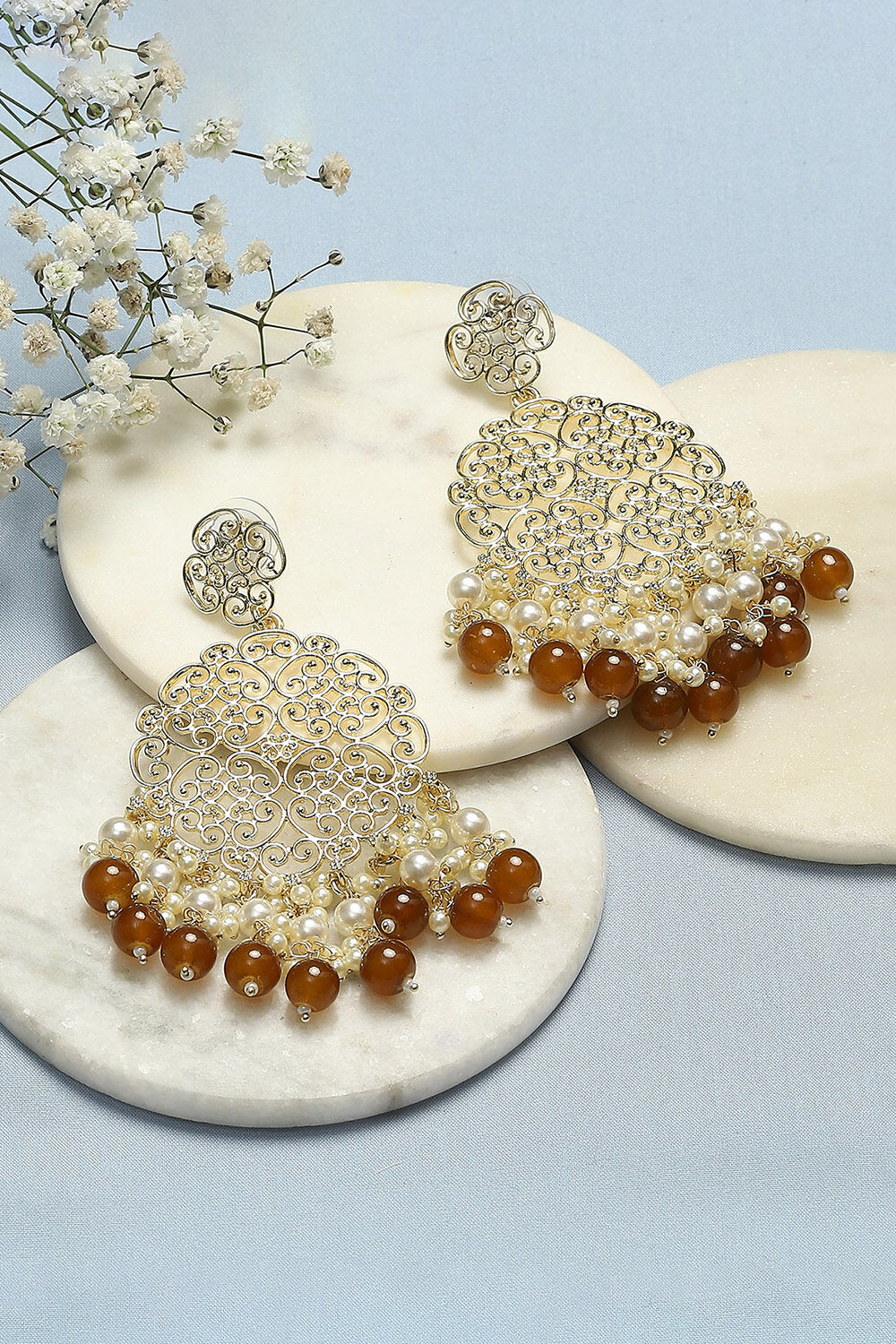 Brown Brass Earrings image number 0