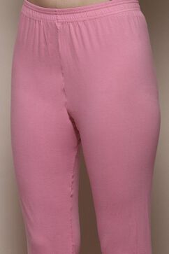Dusty Pink Linen Blend Unstitched Suit Set image number 3