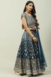 Teal Art Silk Lehenga Set image number 6