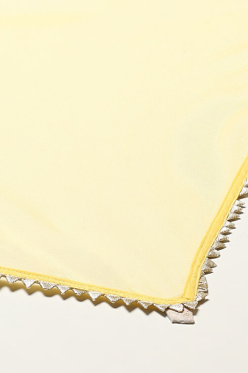 Yellow Rayon Straight Kurta Pants Suit Set image number 3