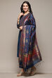 Blue Cotton Solid Kurta Palazzo Suit Set image number 4