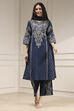 Blue Pure Cotton Printed Straight Suit Set image number 5