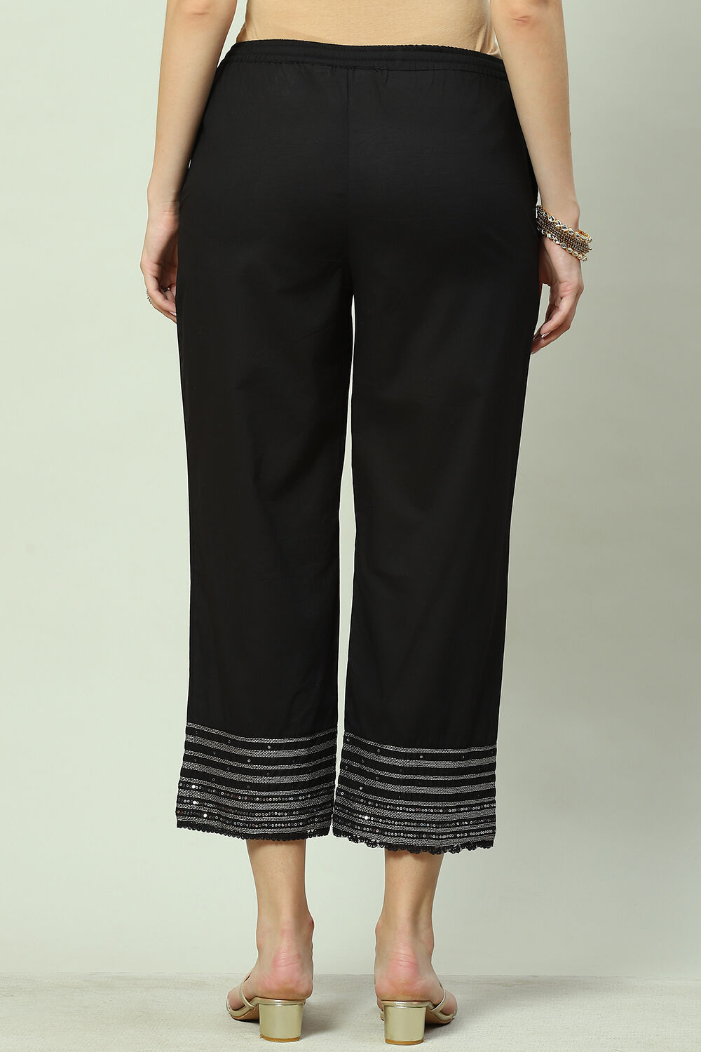 White Cotton Straight Palazzo image number 4
