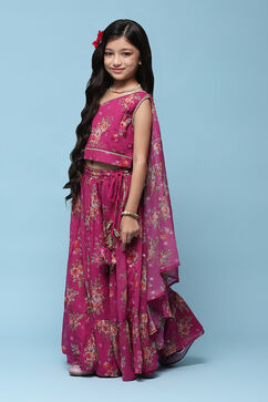 Pink Polyester Short Kurta Printed Suit Set image number 3