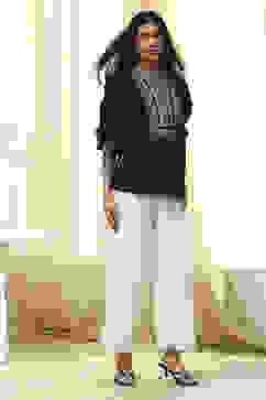 Off-White Viscose Solid Straight Palazzo image number 0