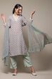 Fuschia Art Silk Straight Kurta Narrow Pants Suit Set image number 0