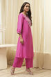 Pink Embroidered Straight Kurta Set image number 5