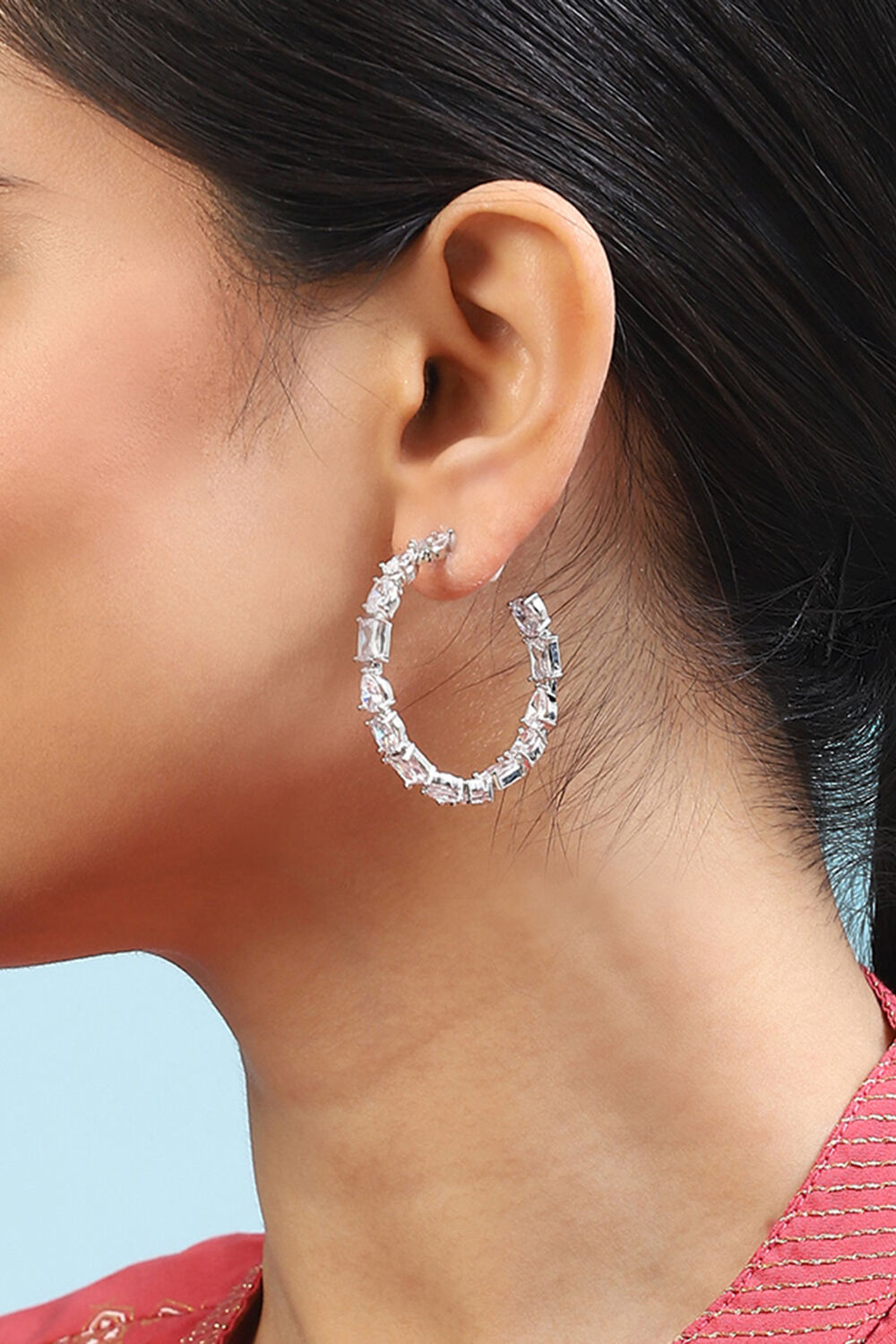 White Brass Earrings image number 1