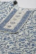 Blue Cotton Printed Unstitched Suit Set image number 2
