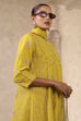 Lime Yellow Chanderi Straight Dyed Suit Set image number 1