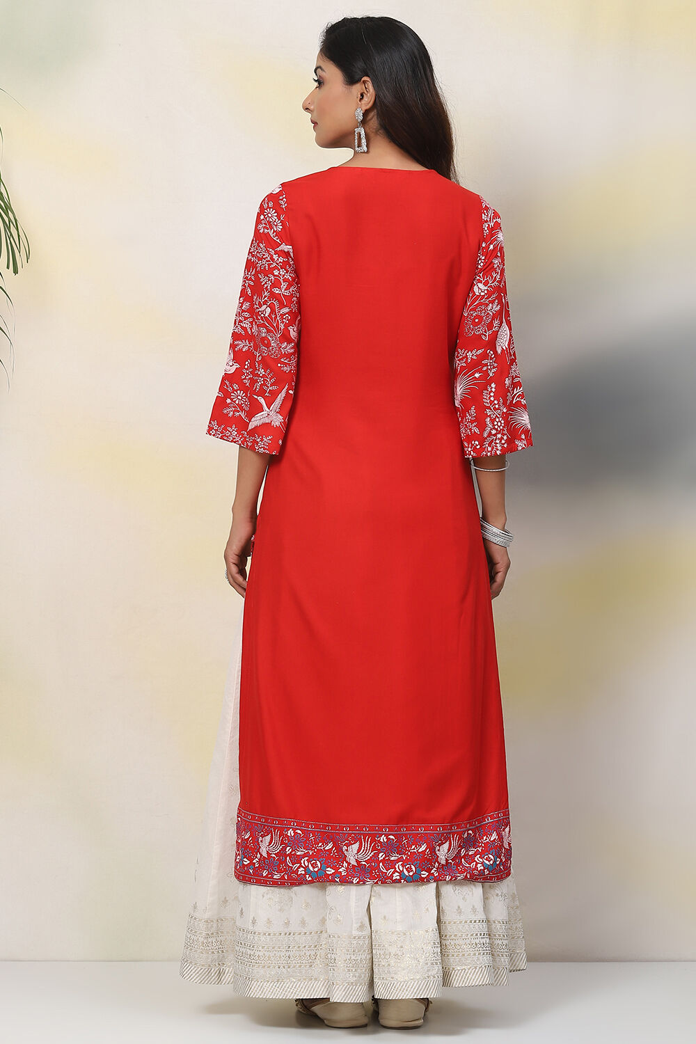Ochre Straight Viscose Kurta image number 4